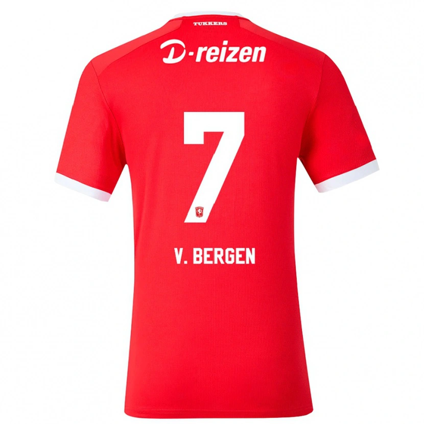 Danxen Enfant Maillot Mitchell Van Bergen #7 Rouge Blanc Tenues Domicile 2026/27 T-Shirt