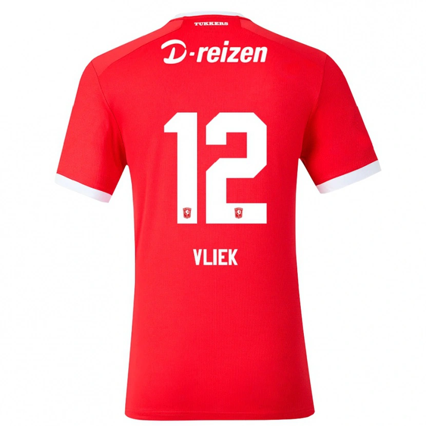 Danxen Enfant Maillot Leonie Vliek #12 Rouge Blanc Tenues Domicile 2026/27 T-Shirt