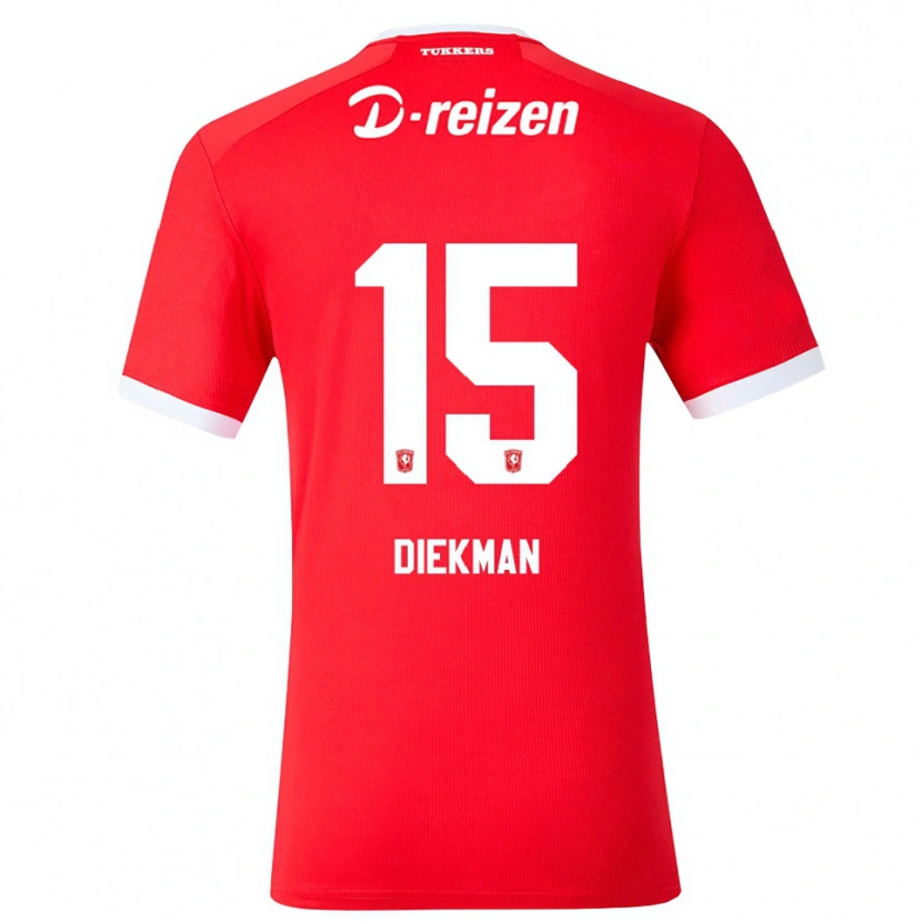 Danxen Enfant Maillot Jill Diekman #15 Rouge Blanc Tenues Domicile 2026/27 T-Shirt