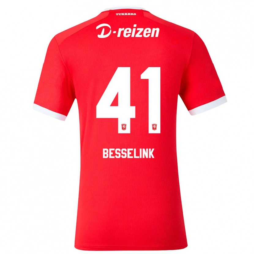 Danxen Enfant Maillot Gijs Besselink #41 Rouge Blanc Tenues Domicile 2026/27 T-Shirt