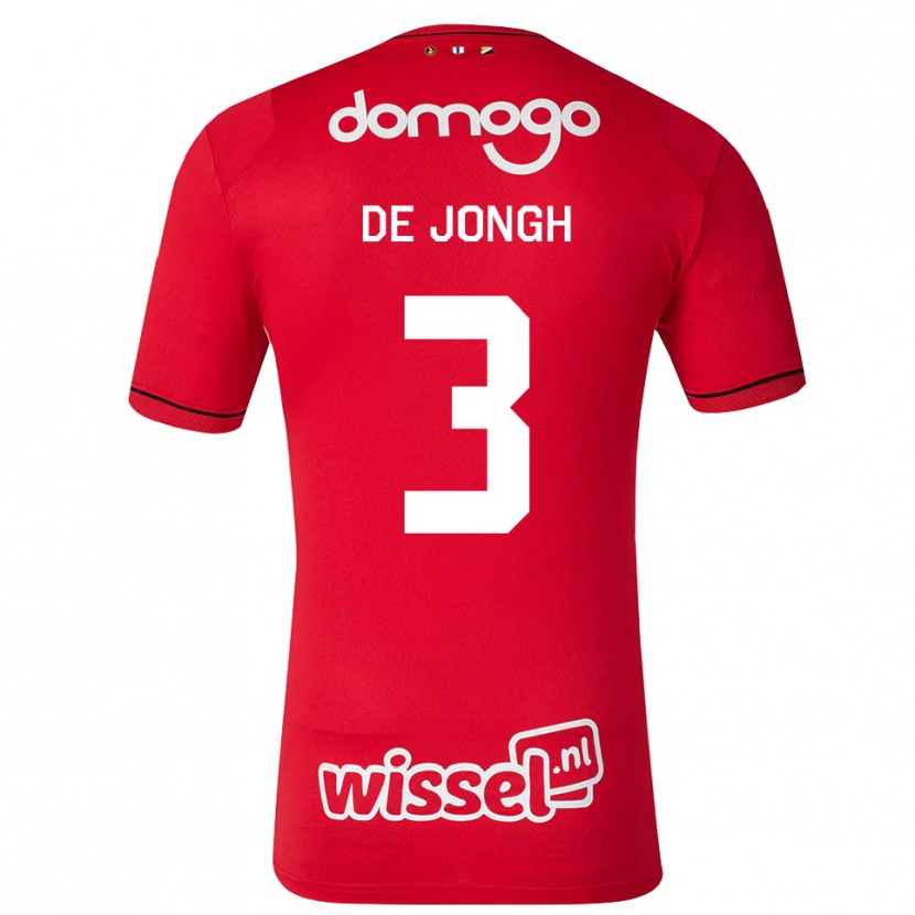 Danxen Enfant Maillot Bryan De Jongh #3 Rouge Blanc Noir Tenues Domicile 2026/27 T-Shirt