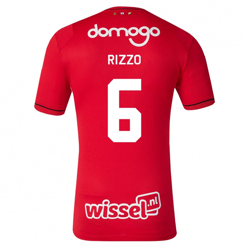 Danxen Enfant Maillot Matteo Rizzo #6 Rouge Blanc Noir Tenues Domicile 2026/27 T-Shirt