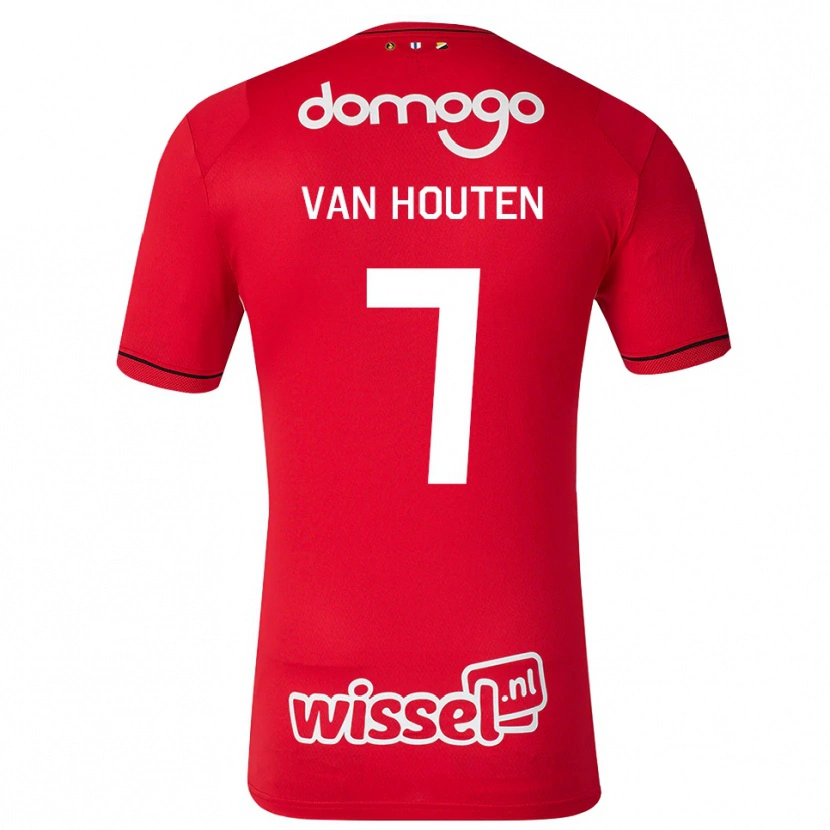 Danxen Enfant Maillot Dylan Van Houten #7 Rouge Blanc Noir Tenues Domicile 2026/27 T-Shirt