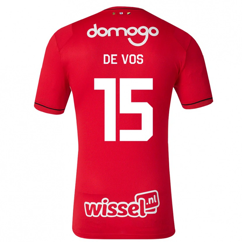 Danxen Enfant Maillot Nick De Vos #15 Rouge Blanc Noir Tenues Domicile 2026/27 T-Shirt