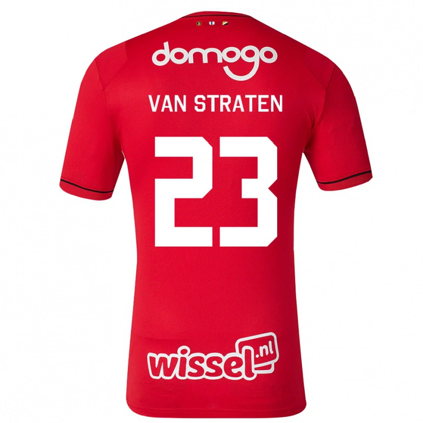 Danxen Enfant Maillot Dieke Van Straten #23 Rouge Blanc Noir Tenues Domicile 2026/27 T-Shirt