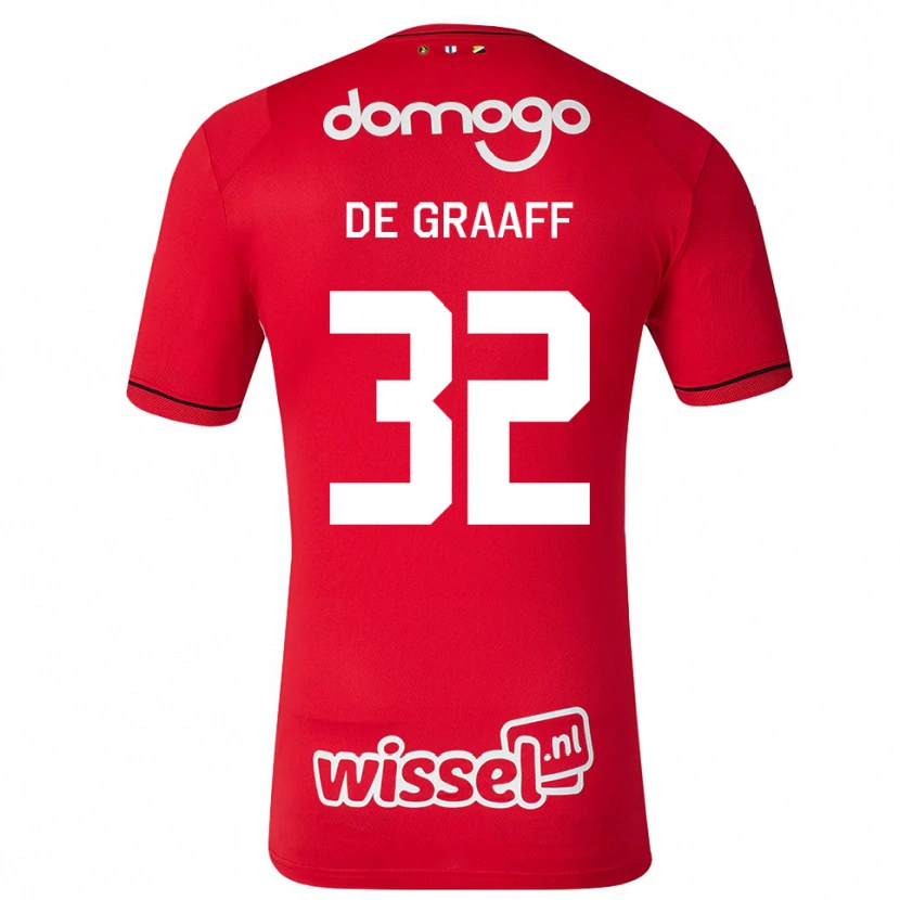 Danxen Enfant Maillot Tom De Graaff #32 Rouge Blanc Noir Tenues Domicile 2026/27 T-Shirt