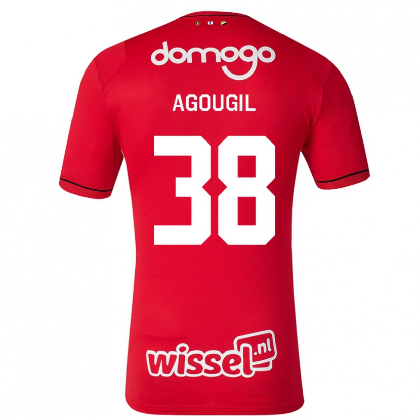 Danxen Enfant Maillot Oualid Agougil #38 Rouge Blanc Noir Tenues Domicile 2026/27 T-Shirt