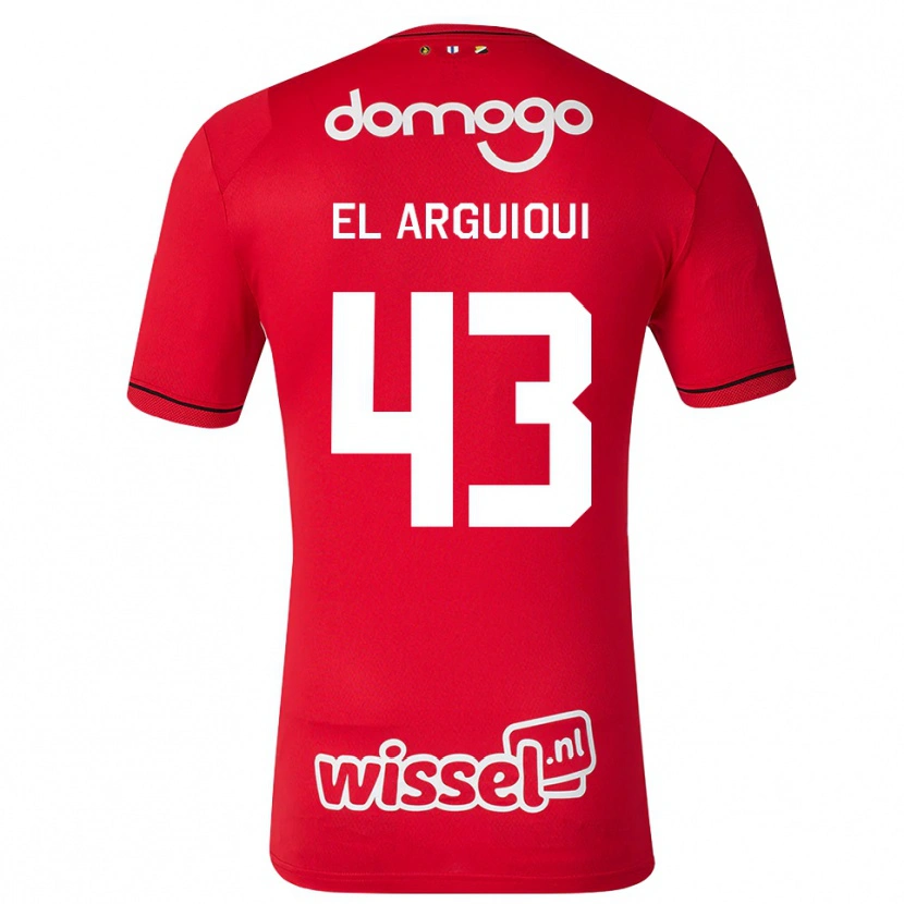 Danxen Enfant Maillot Rafik El Arguioui #43 Rouge Blanc Noir Tenues Domicile 2026/27 T-Shirt