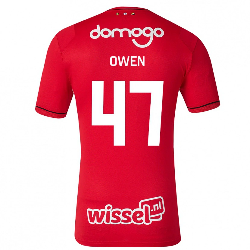 Danxen Enfant Maillot Emmanuel Chigozie Owen #47 Rouge Blanc Noir Tenues Domicile 2026/27 T-Shirt