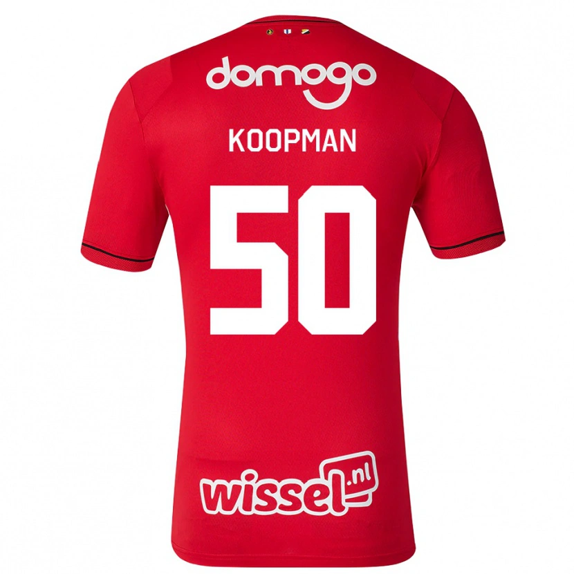 Danxen Enfant Maillot Kyra Koopman #50 Rouge Blanc Noir Tenues Domicile 2026/27 T-Shirt