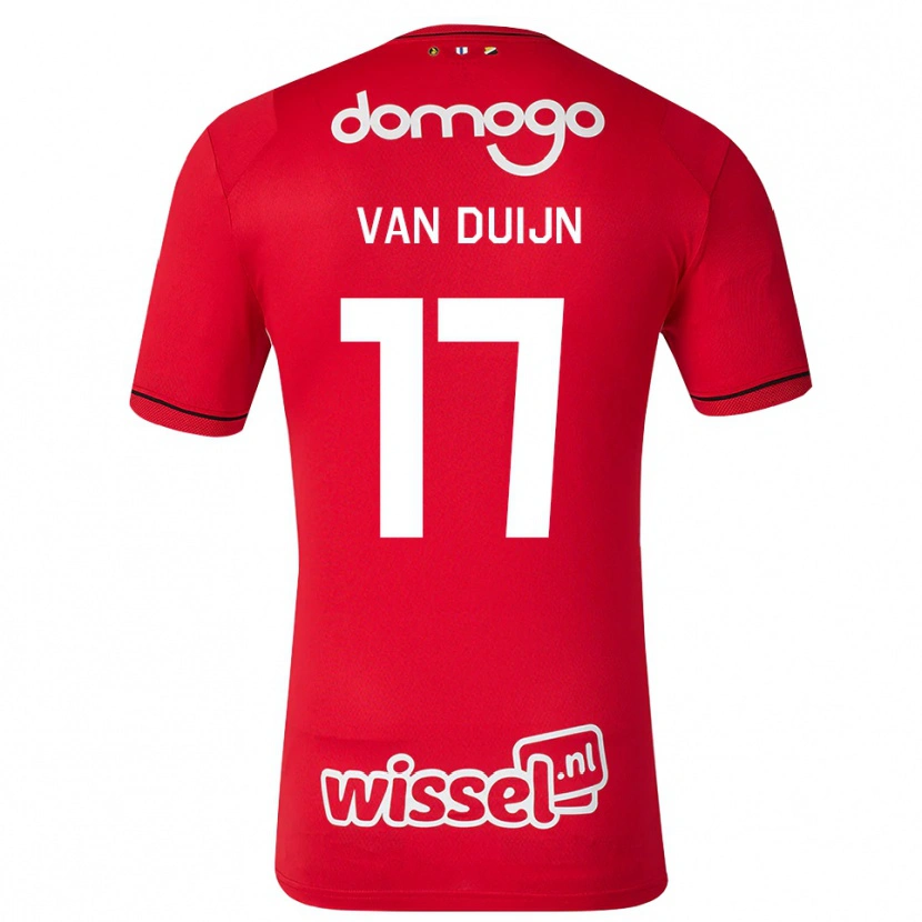 Danxen Enfant Maillot Sem Van Duijn #17 Rouge Blanc Noir Tenues Domicile 2026/27 T-Shirt