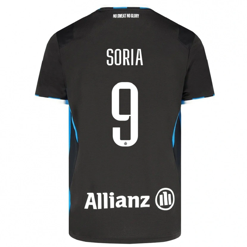 Danxen Enfant Maillot Matteo Soria #9 Noir Rouge Bleu Tenues Domicile 2026/27 T-Shirt