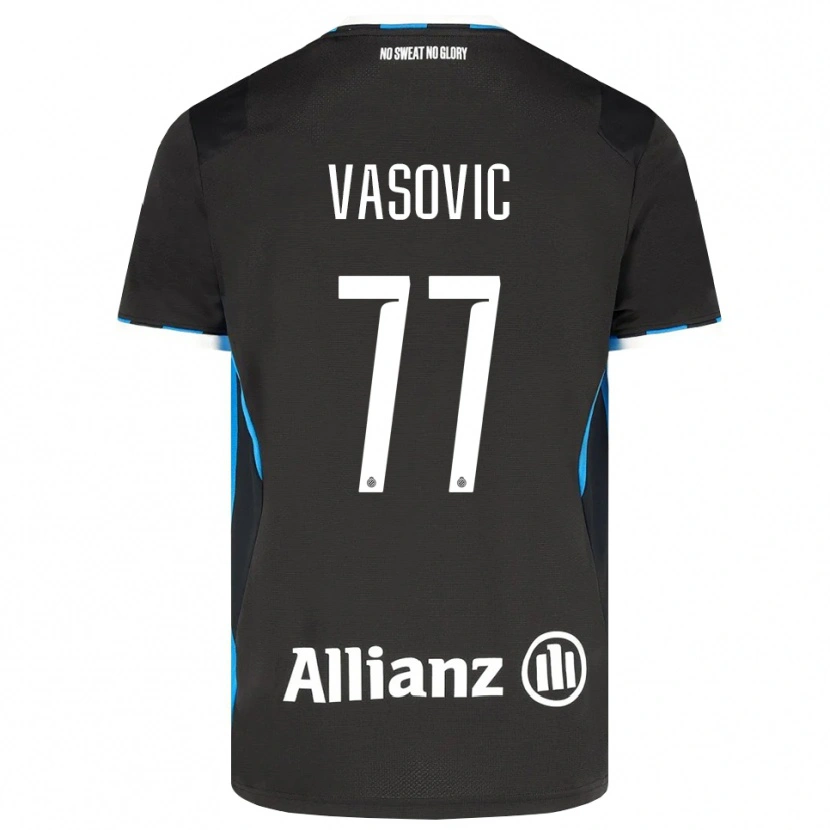 Danxen Enfant Maillot Andrej Vasovic #77 Noir Rouge Bleu Tenues Domicile 2026/27 T-Shirt