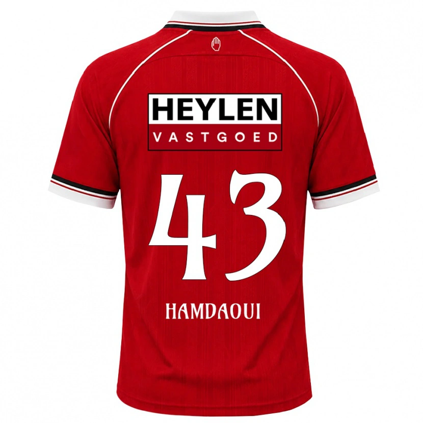 Danxen Enfant Maillot Youssef Hamdaoui #43 Rouge Blanc Noir Tenues Domicile 2026/27 T-Shirt