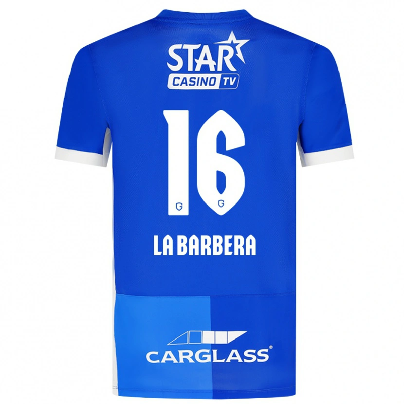 Danxen Enfant Maillot Yonni La Barbera #16 Bleu Moyen Royalbleu Blanc Tenues Domicile 2026/27 T-Shirt