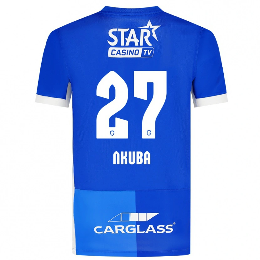 Danxen Enfant Maillot Ken Nkuba #27 Bleu Moyen Royalbleu Blanc Tenues Domicile 2026/27 T-Shirt