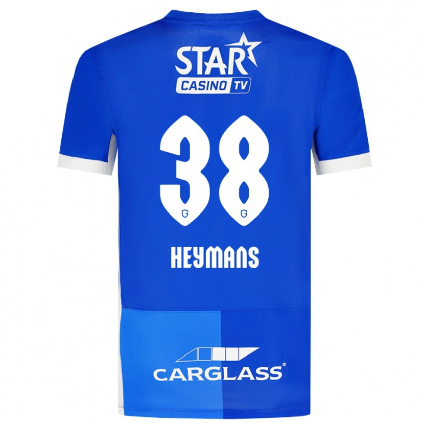 Danxen Enfant Maillot Daan Heymans #38 Bleu Moyen Royalbleu Blanc Tenues Domicile 2026/27 T-Shirt