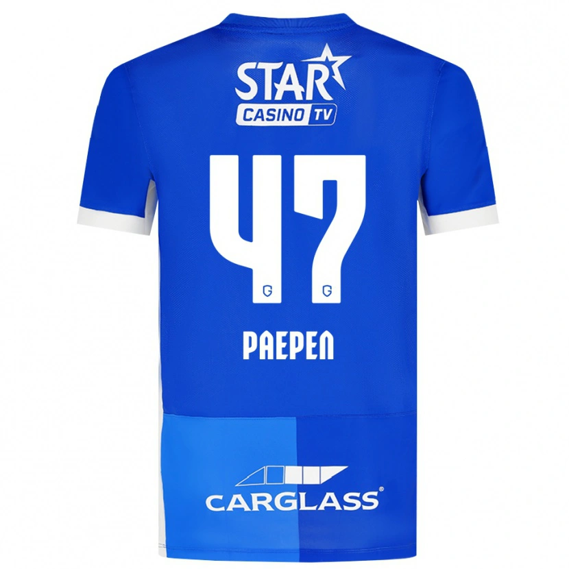 Danxen Enfant Maillot Sam Paepen #47 Bleu Moyen Royalbleu Blanc Tenues Domicile 2026/27 T-Shirt