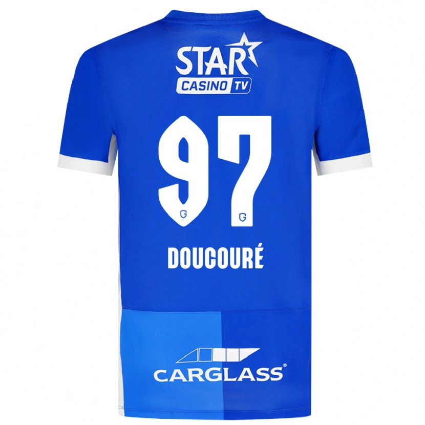 Danxen Enfant Maillot Emile Doucouré #97 Bleu Moyen Royalbleu Blanc Tenues Domicile 2026/27 T-Shirt