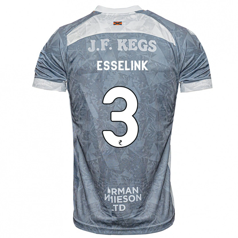 Danxen Enfant Maillot Bert Esselink #3 Gris Ardoise Clair Tenues Extérieur 2026/27 T-Shirt