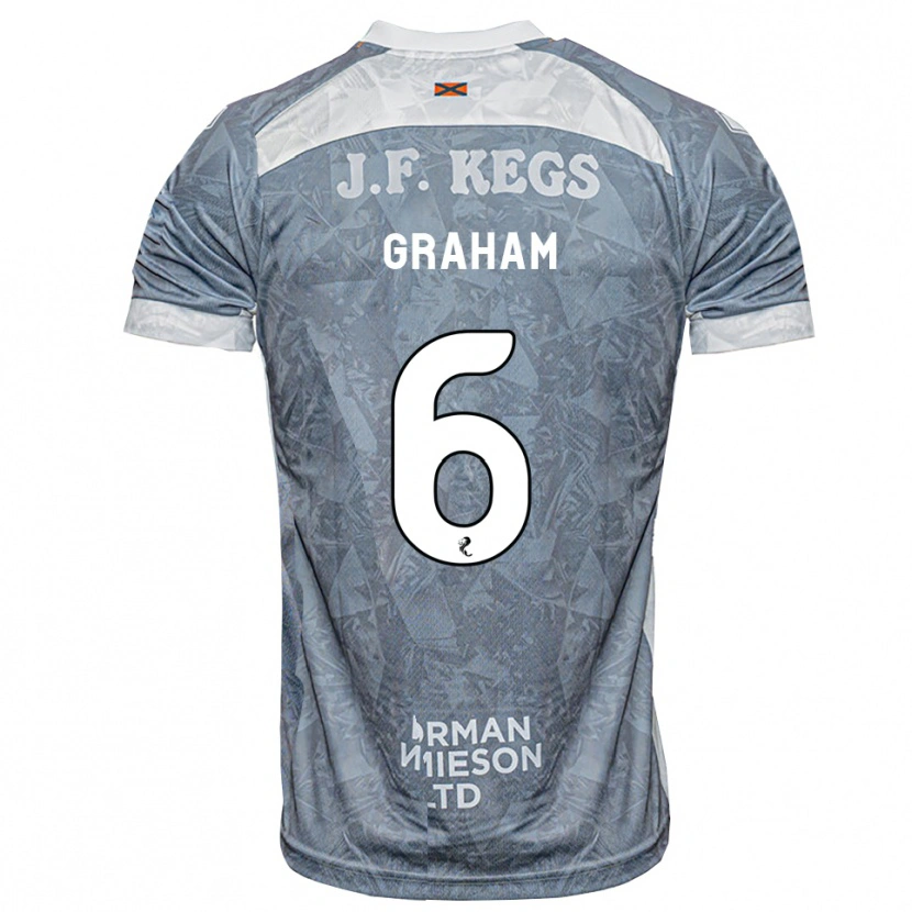 Danxen Enfant Maillot Ross Graham #6 Gris Ardoise Clair Tenues Extérieur 2026/27 T-Shirt