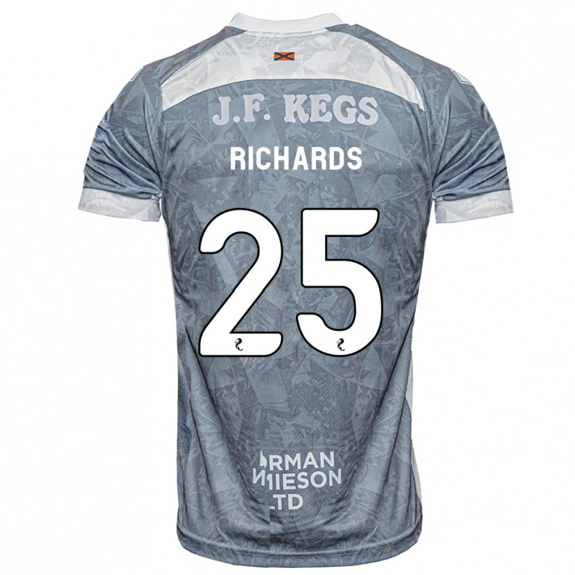 Danxen Enfant Maillot Dave Richards #25 Gris Ardoise Clair Tenues Extérieur 2026/27 T-Shirt
