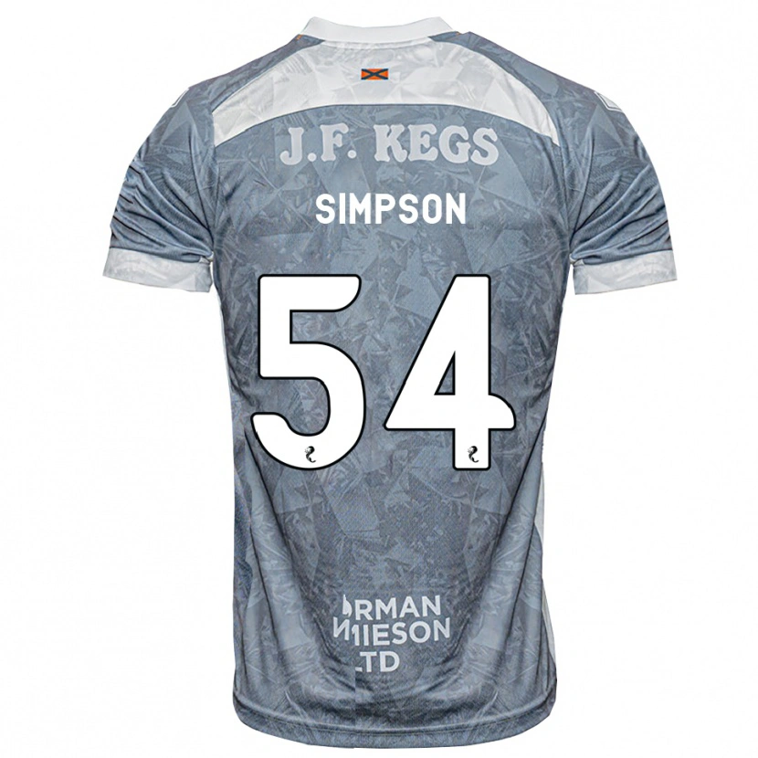 Danxen Enfant Maillot Finlay Simpson #54 Gris Ardoise Clair Tenues Extérieur 2026/27 T-Shirt