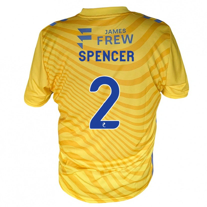 Danxen Enfant Maillot Joe Spencer #2 Bleu Royal Jaune Tenues Extérieur 2026/27 T-Shirt