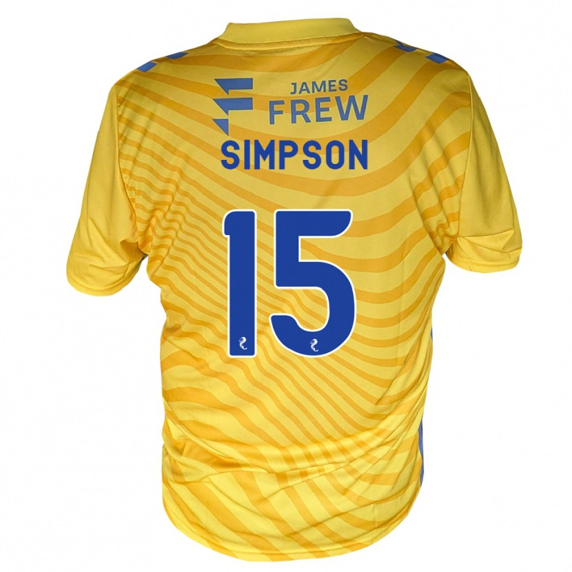 Danxen Enfant Maillot Noah Simpson #15 Bleu Royal Jaune Tenues Extérieur 2026/27 T-Shirt