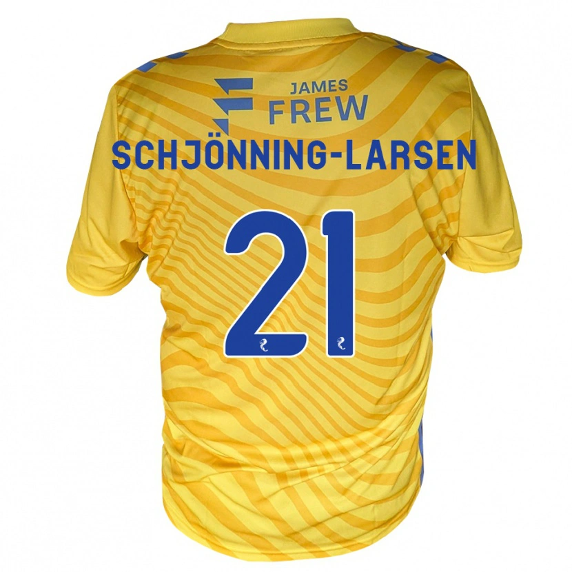 Danxen Enfant Maillot Michael Schjönning-Larsen #21 Bleu Royal Jaune Tenues Extérieur 2026/27 T-Shirt
