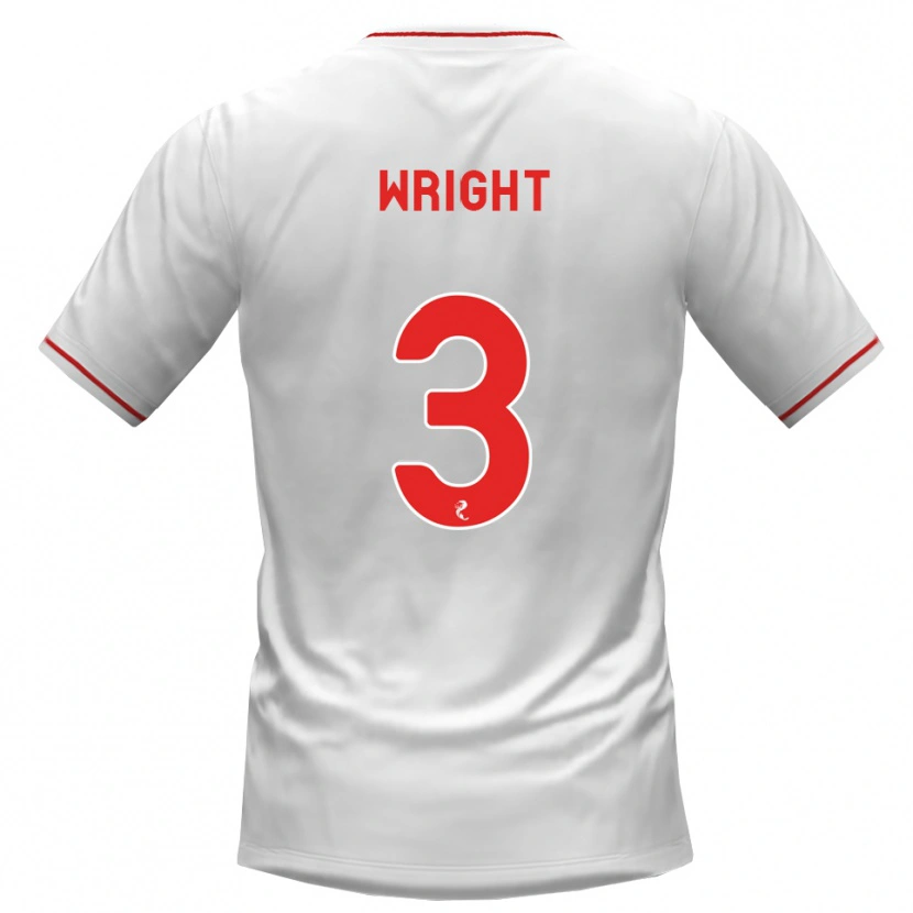 Danxen Enfant Maillot Duncan Wright #3 Blanc Rouge Tenues Extérieur 2026/27 T-Shirt