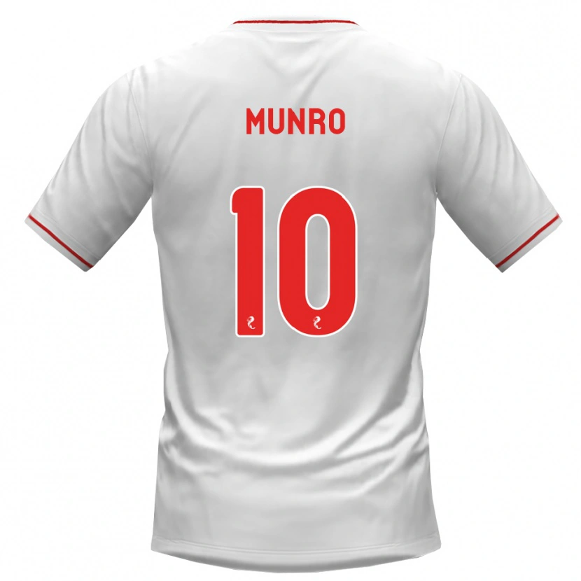 Danxen Enfant Maillot Vhairi Munro #10 Blanc Rouge Tenues Extérieur 2026/27 T-Shirt