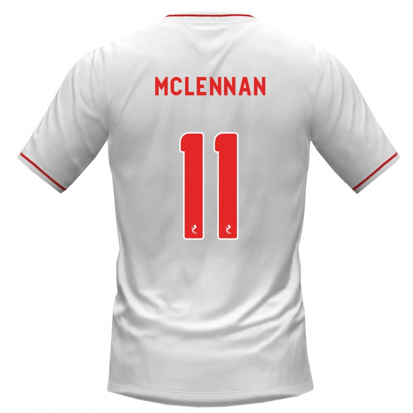 Danxen Enfant Maillot Connor Mclennan #11 Blanc Rouge Tenues Extérieur 2026/27 T-Shirt