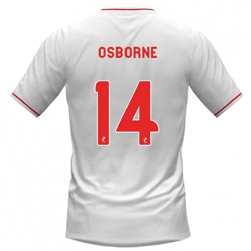 Danxen Enfant Maillot Ellie Osborne #14 Blanc Rouge Tenues Extérieur 2026/27 T-Shirt