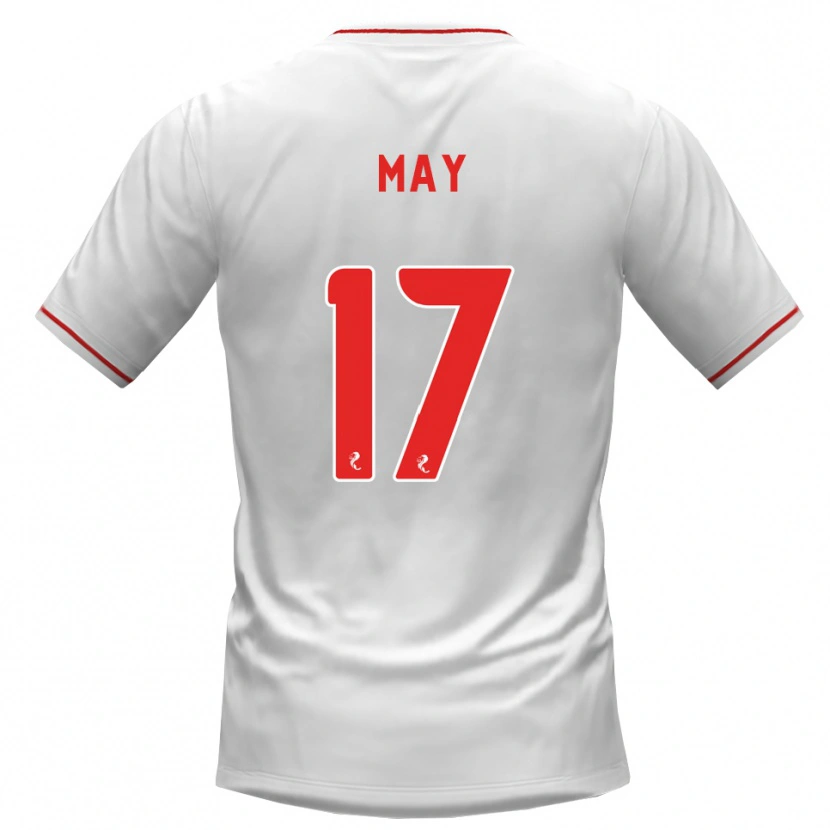 Danxen Enfant Maillot Stevie May #17 Blanc Rouge Tenues Extérieur 2026/27 T-Shirt