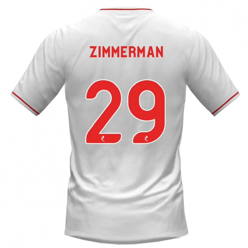 Danxen Enfant Maillot Joshua Zimmerman #29 Blanc Rouge Tenues Extérieur 2026/27 T-Shirt