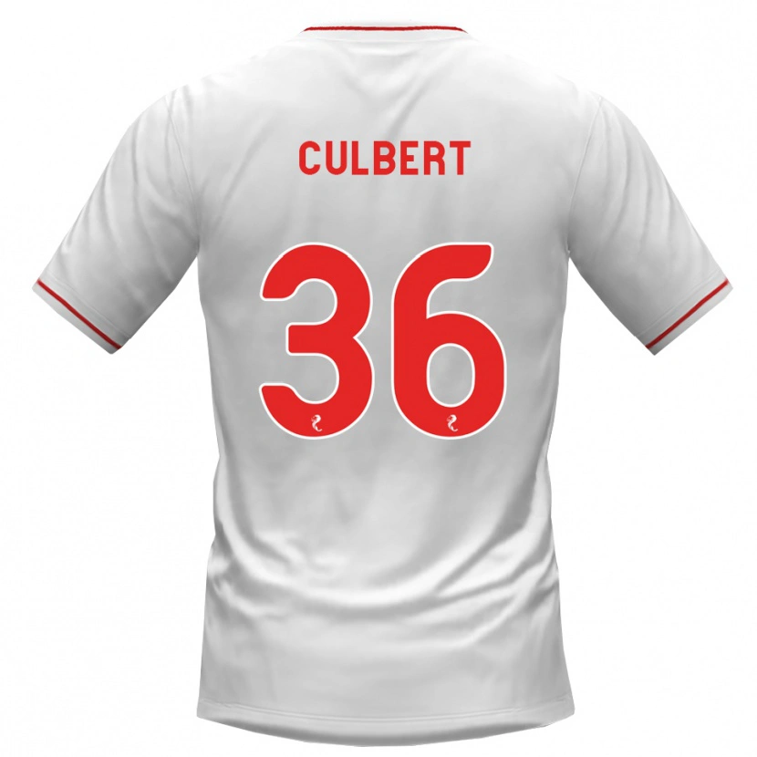 Danxen Enfant Maillot Sam Culbert #36 Blanc Rouge Tenues Extérieur 2026/27 T-Shirt