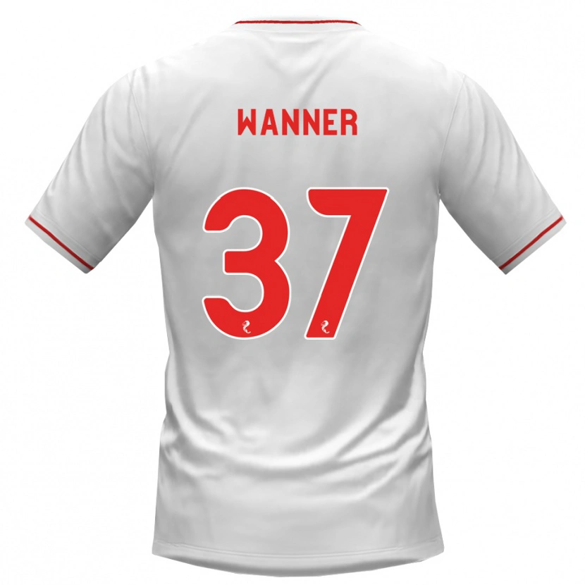 Danxen Enfant Maillot Jannik Wanner #37 Blanc Rouge Tenues Extérieur 2026/27 T-Shirt