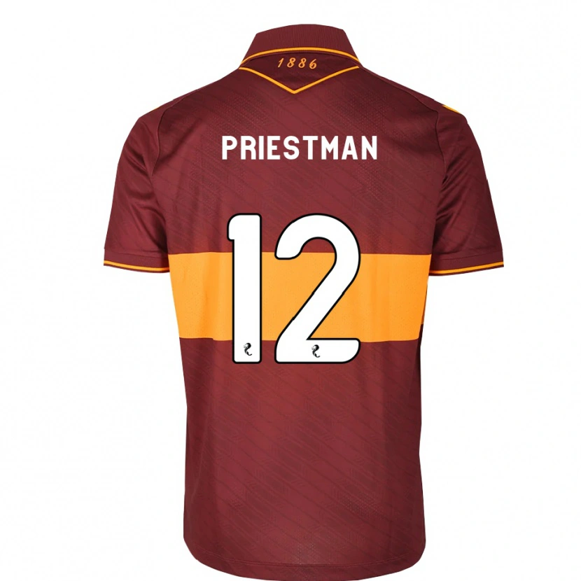 Danxen Enfant Maillot Oscar Priestman #12 Orange Marron Tenues Extérieur 2026/27 T-Shirt