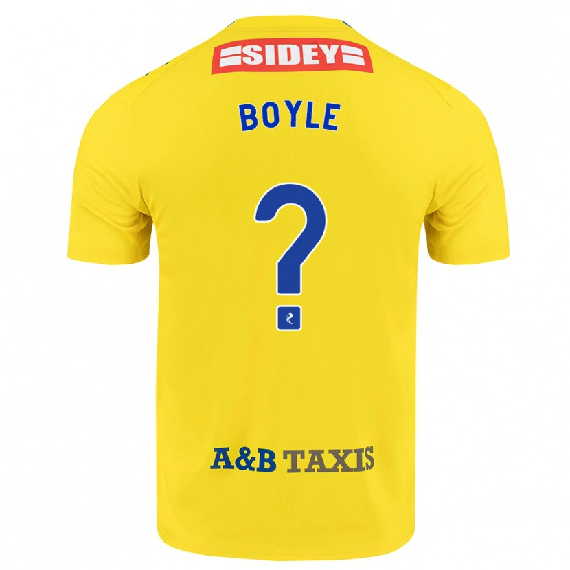 Danxen Enfant Maillot Callum Boyle #0 Jaune Bleu Noir Tenues Extérieur 2026/27 T-Shirt
