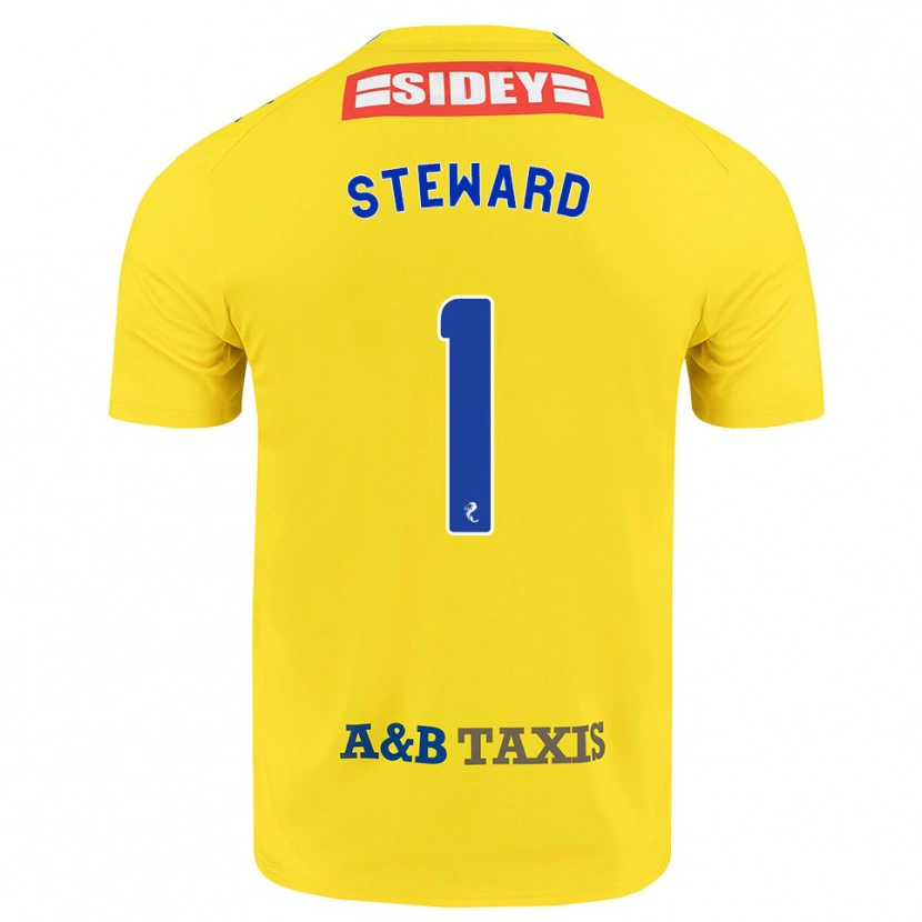 Danxen Enfant Maillot Toby Steward #1 Jaune Bleu Noir Tenues Extérieur 2026/27 T-Shirt