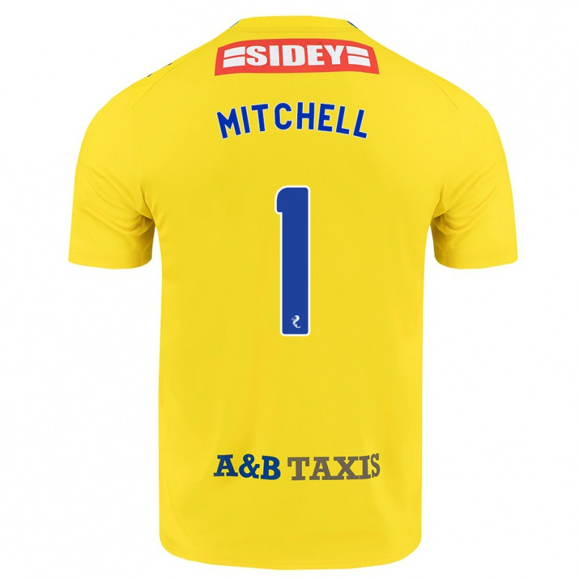 Danxen Enfant Maillot Ellie Mitchell #1 Jaune Bleu Noir Tenues Extérieur 2026/27 T-Shirt