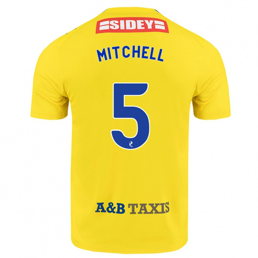 Danxen Enfant Maillot Zach Mitchell #5 Jaune Bleu Noir Tenues Extérieur 2026/27 T-Shirt