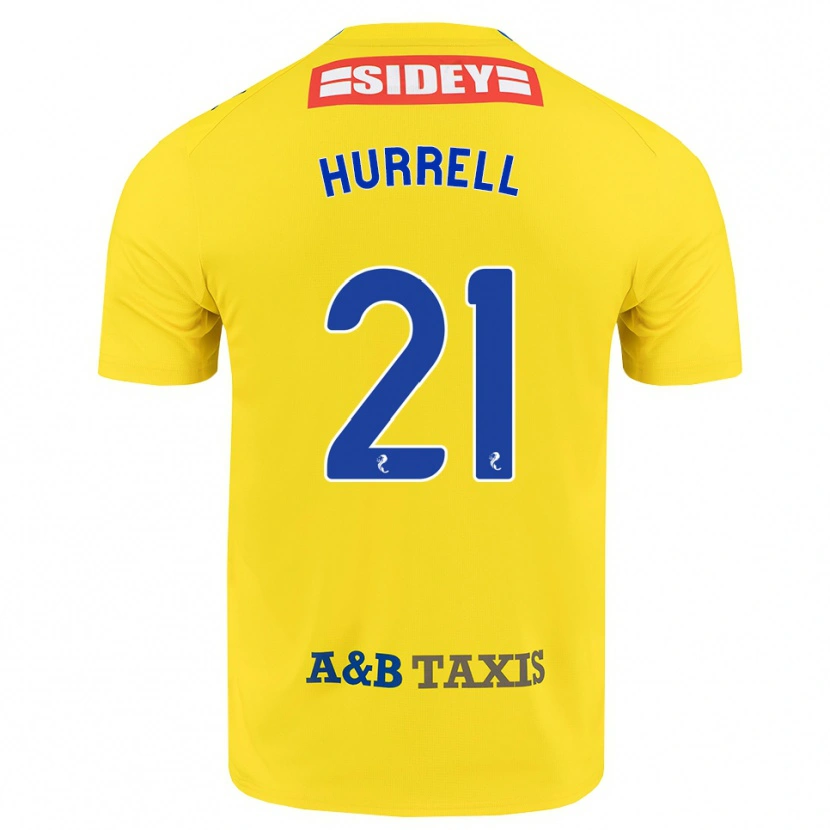 Danxen Enfant Maillot Olivia Hurrell #21 Jaune Bleu Noir Tenues Extérieur 2026/27 T-Shirt