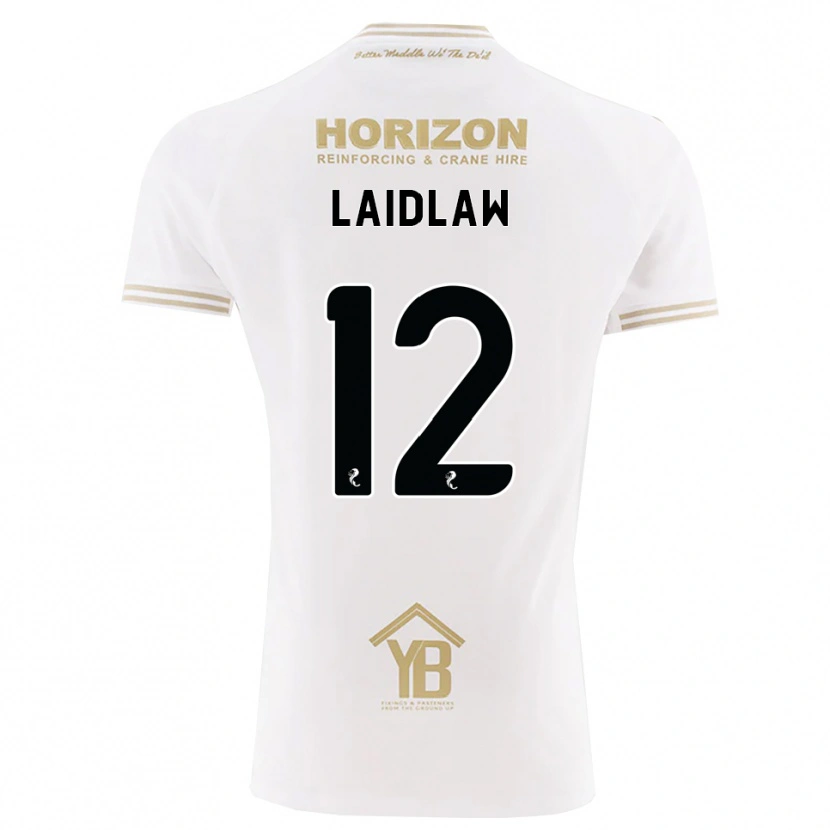 Danxen Enfant Maillot Ethan Laidlaw #12 Blé Blanc Tenues Extérieur 2026/27 T-Shirt