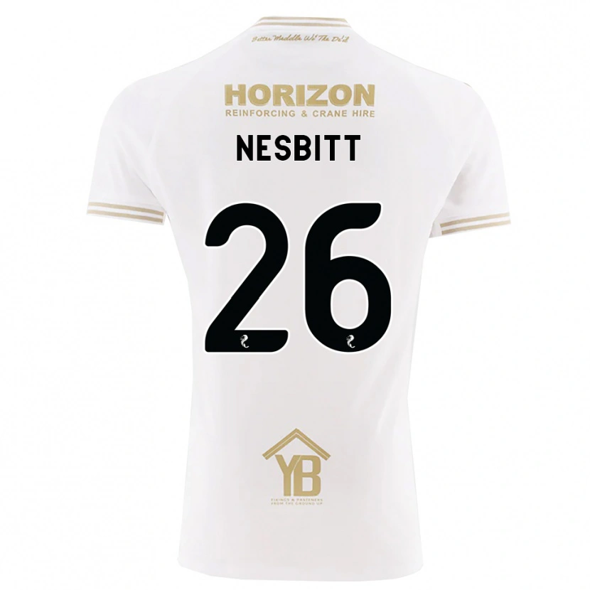 Danxen Enfant Maillot Aidan Nesbitt #26 Blé Blanc Tenues Extérieur 2026/27 T-Shirt