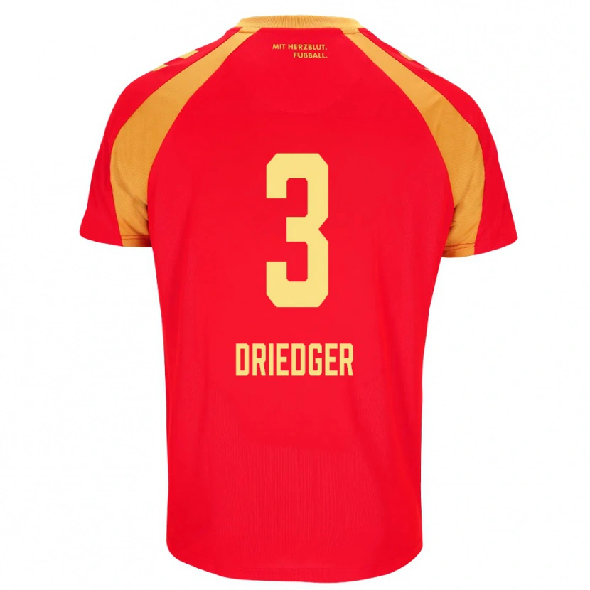 Danxen Enfant Maillot Julian Driedger #3 Rouge Orange Noir Tenues Extérieur 2026/27 T-Shirt