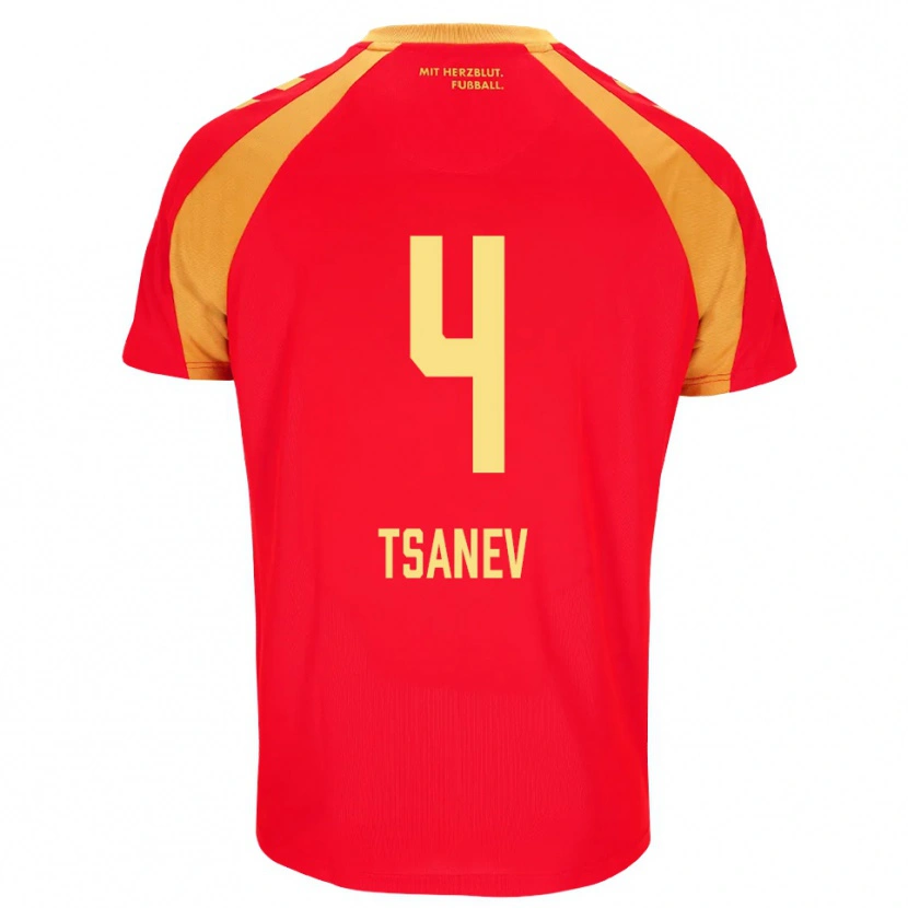 Danxen Enfant Maillot Simeon Tsanev #4 Rouge Orange Noir Tenues Extérieur 2026/27 T-Shirt