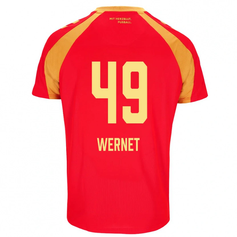 Danxen Enfant Maillot Vigo Wernet #49 Rouge Orange Noir Tenues Extérieur 2026/27 T-Shirt