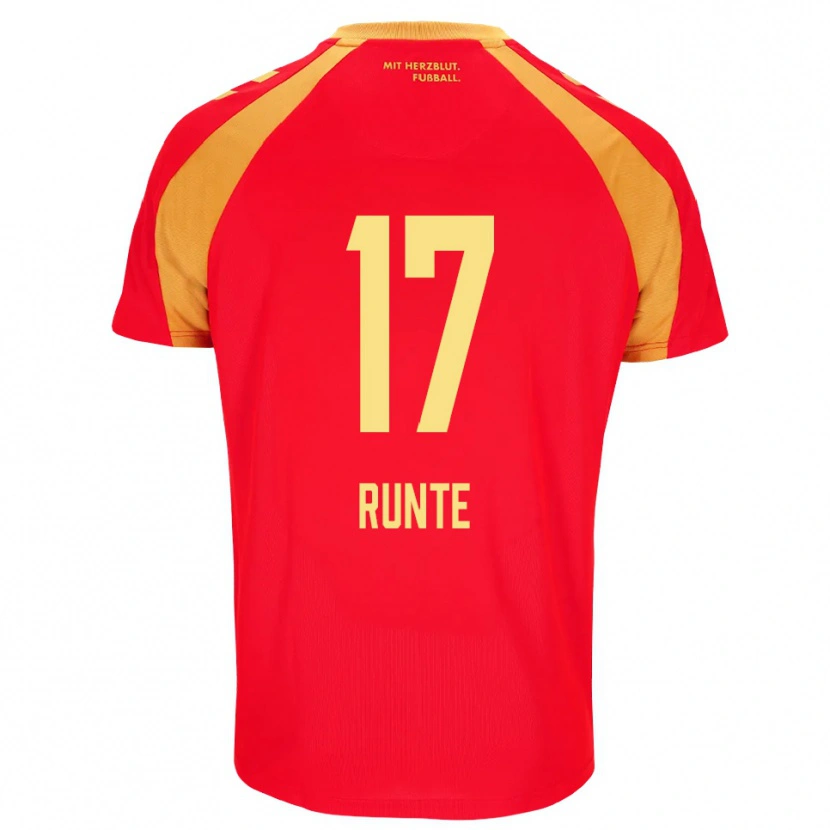 Danxen Enfant Maillot Marlon Runte #17 Rouge Orange Noir Tenues Extérieur 2026/27 T-Shirt